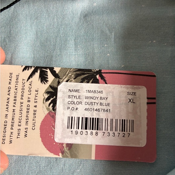 Travis Mathew Windy Bay Short Sleeve Dusty Blue Button-Up Shirt Size XL NWT - Picture 8 of 11